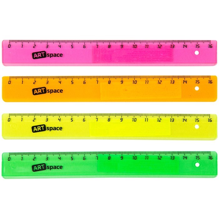 Линейка пластик 16 см флуоресцентная 256245 ArtSpace 990-067