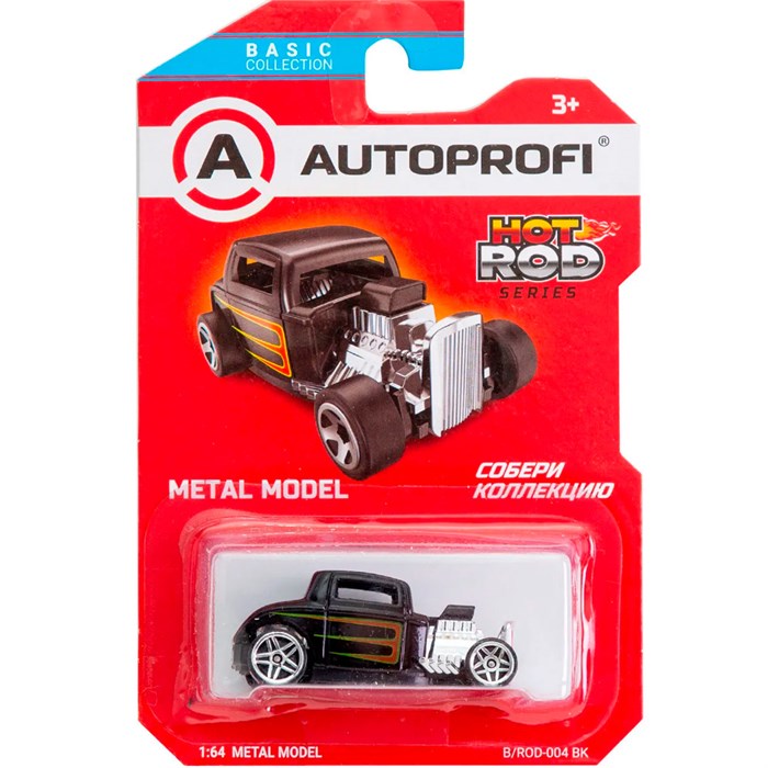 Модель 1:64 Серия HOT ROD CARS чёрный B/ROD-004 439-392