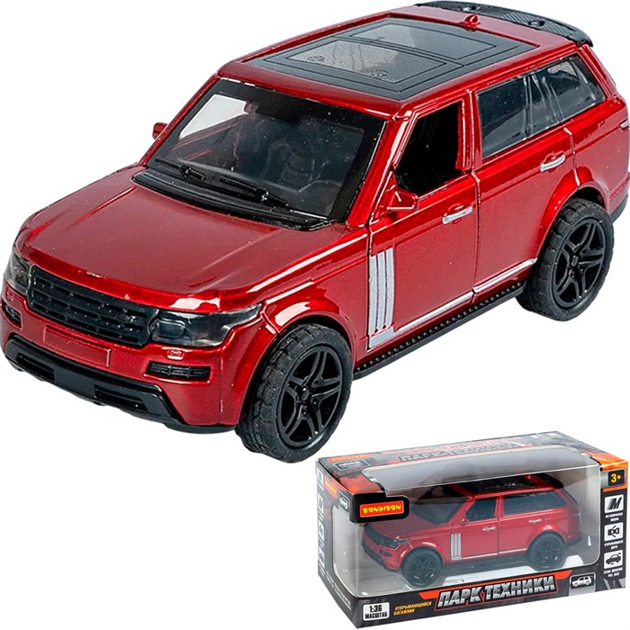 Модель 1:36 3 открыв. двери Парк Техники Джип бордовый ВВ6424 Bondibon 439-319