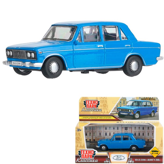 Модель 2106-11-BU Lada 2106 длина 10,5 см, инерц, синий Технопарк в кор. 439-744