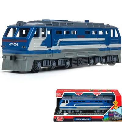 Модель LOCO-30PL-BUGY-WOD Тепловоз 30 см, дв, 4 кноп, инерц,сине-серый Технопарк  в кор. 439-647