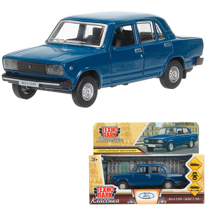 Модель 2105-12-BU-WOD LADA ваз-2105 1997 12cm,двери,багаж,инерц.темно-синий Технопарк в кор. 439-536