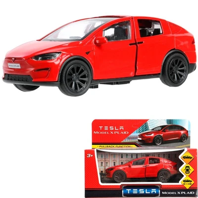 Модель MODELX-12-RD tesla model x plaid 12 см, двери, красн Технопарк  в кор. 439-345