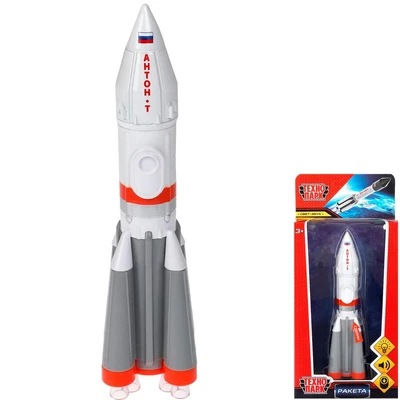 Модель ROCKET-18SL-WHGY-WOD Ракета высота 18 см, люк, бело-серый Технопарк 439-158