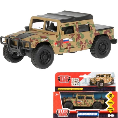 Модель SB-18-09-H1-M(GY)-WB Hummer H1 пикап военный Технопарк  в коробке 339-813