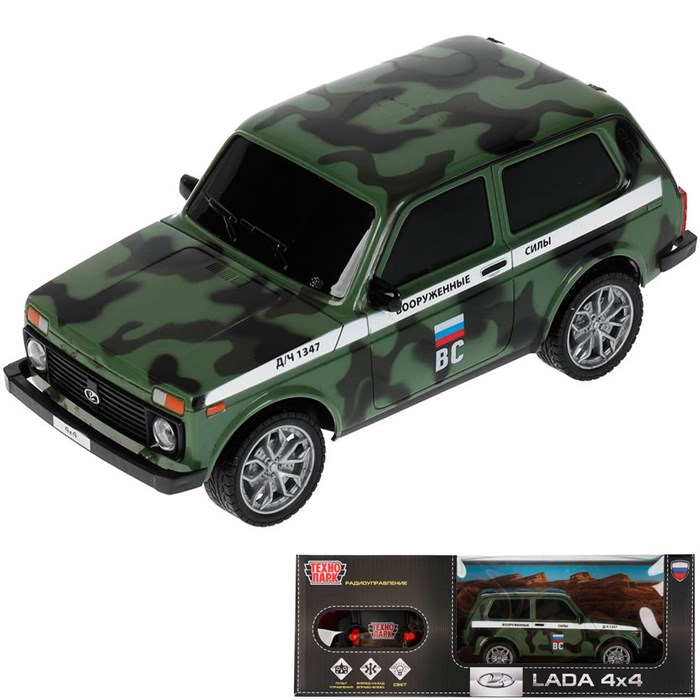 Машина на радиоуправлении LADA4X4-18L-MIL LADA 4x4 18 см Технопарк в кор /24/ 438-516