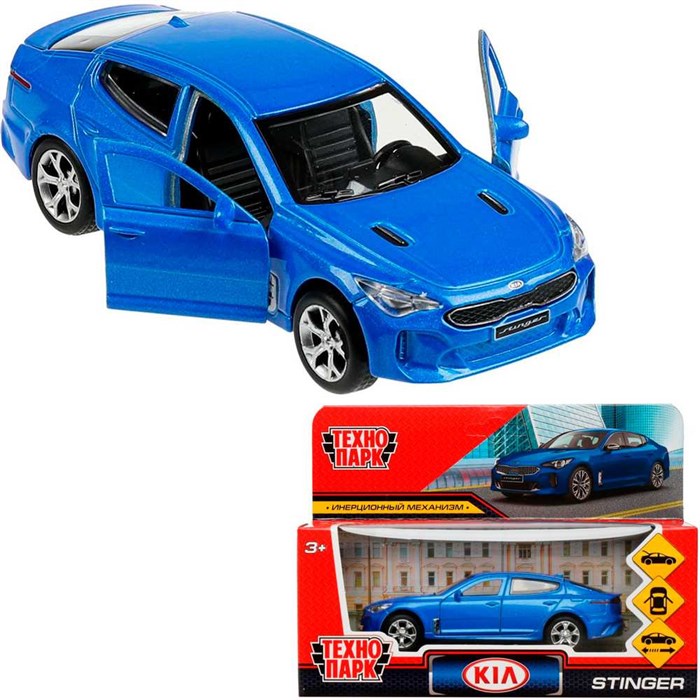 Модель STINGER-12-BU KIA STINGER длина 12 см синий Технопарк в коробке /72/ 438-481