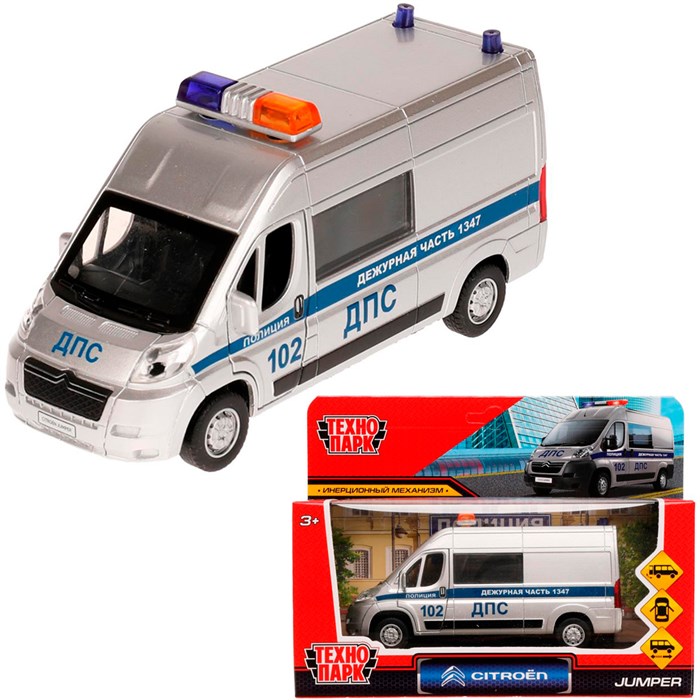 Модель JUMPER-14POL-SR CITROEN JUMPER ПОЛИЦИЯ 14 см Технопарк в коробке 438-454