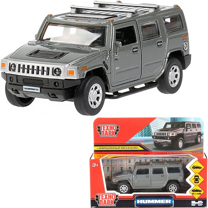 Модель HUM2-12GY Hummer H2 темно-серый Технопарк  в коробке 340-443