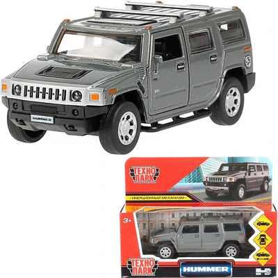 Модель HUM2-12GY Hummer H2 темно-серый Технопарк  в коробке 340-443