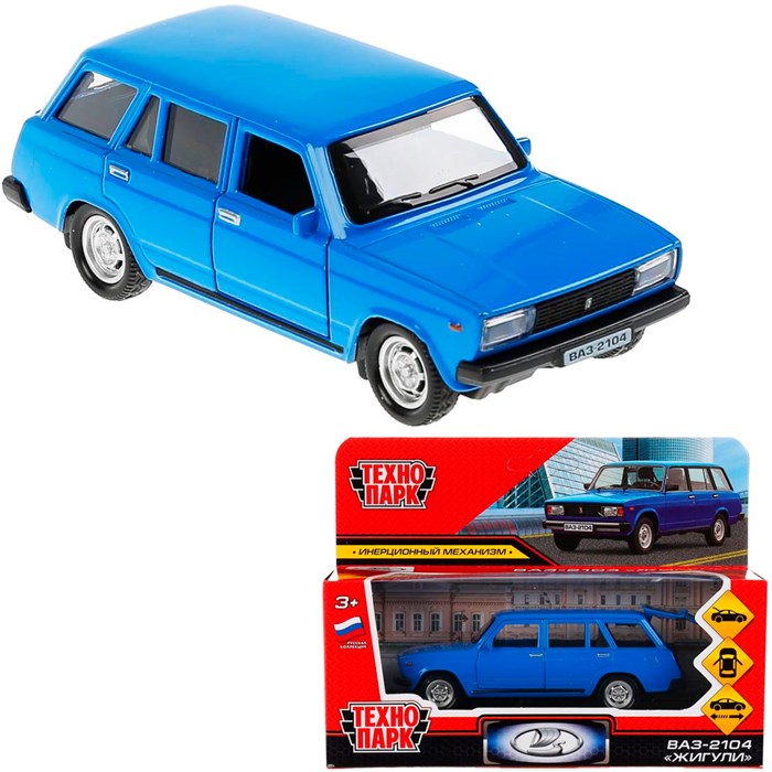 Модель 2104-12-BU ВАЗ-2104 Жигули синий Технопарк в коробке 340-322