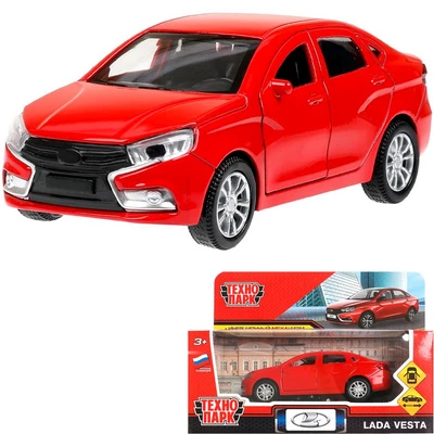 Модель VESTA-12-RD LADA vesta 11,5 см, двери, багаж, красный Технопарк в кор. 439-509