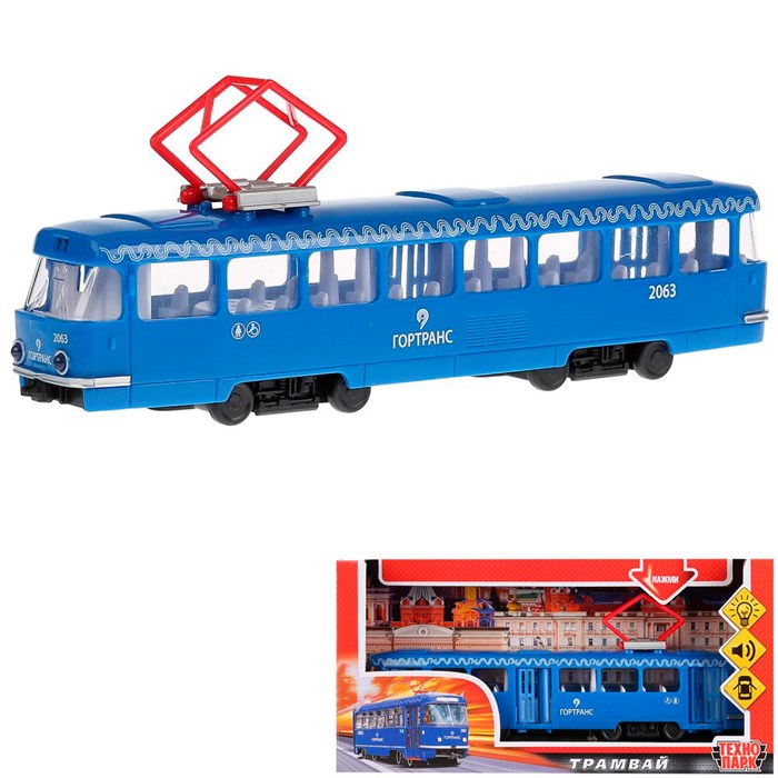 Модель СТ12-428-2-BL Трамвай "Технопарк" в коробке 340-117