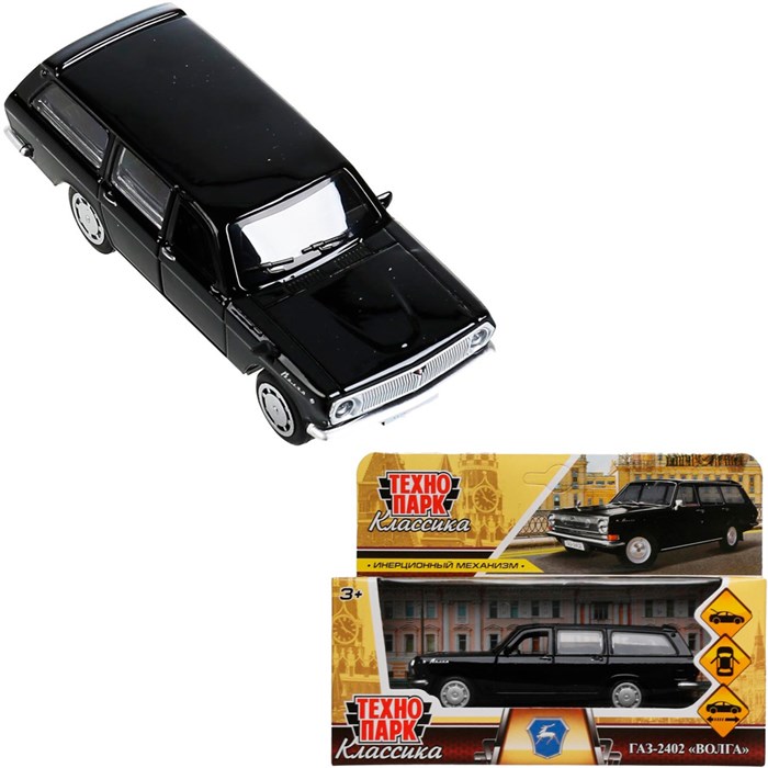 Модель 2402-12-BK ГАЗ-2402 Волга черная Технопарк в коробке 340-551