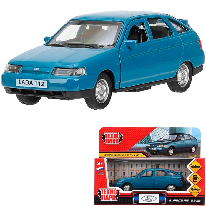 Модель 2112-12-BGR ваз-2112 12 см, двери, багаж, сине-зеленый Технопарк в кор. 439-606