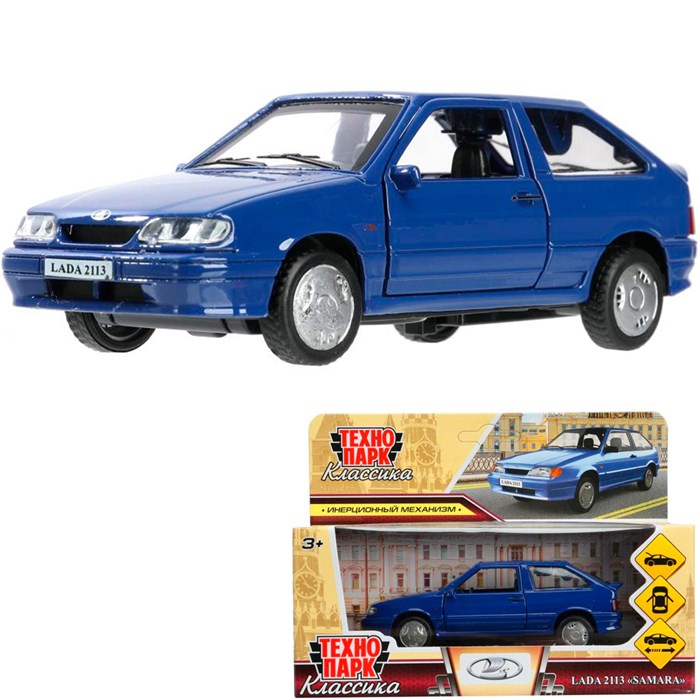 Модель 2113-12-BU ваз-2113 12 см, двери, багаж, инер,синий Технопарк  в кор. 439-352