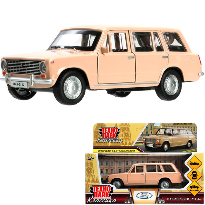 Модель 2102-12-BG ваз-2102 12 см, двери, багаж, инер,бежевый Технопарк 439-372