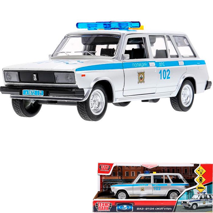 Модель 2104-22PL-POL-SR 2104 Zhiguli 1967 22 см, двери,инерц,ПОЛИЦИЯ Технопарк 439-180