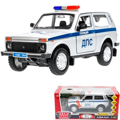 Модель FY2408P LADA lada 4x4, 18.5 см ПОЛИЦИЯ серый Технопарк 439-111