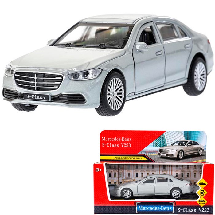 Модель SCLASS-13-SR MERCEDES-BENZ s-class v223 12см,дв,багаж,инер,серебристый Технопарк в коробке 439-103