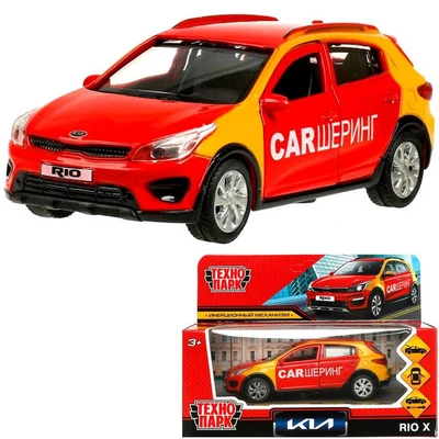 Модель XLINE-12DEL-RD KIA RIO X КАРШЕРИНГ 12 см, двери, багаж, инерц, красный Технопарк в коробке 438-998