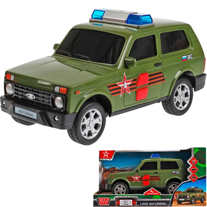 Модель LADA 4x4 URBAN АРМИЯ РОССИИ 19,5 см, 2 кноп, Технопарк в кор  327831 438-436