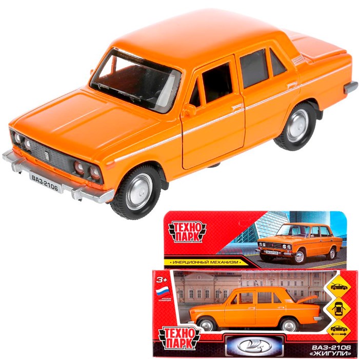 Модель 2106-12-OG ВАЗ-2106 Жигули оранжевый Технопарк в коробке 340-328