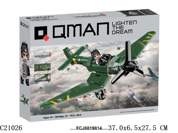 Конструктор C21026 QMAN Самолет 424 дет. в кор. 624-173