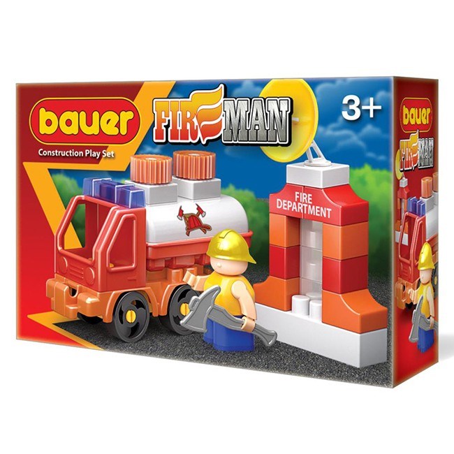 Конструктор Bauer 738 "Fireman" набор пожарная машина с цистерной 524-586