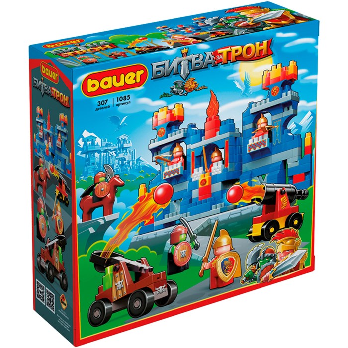 Конструктор Bauer 1085 "Битва за трон" катапульта, пушка, крепость, лучники 625-315