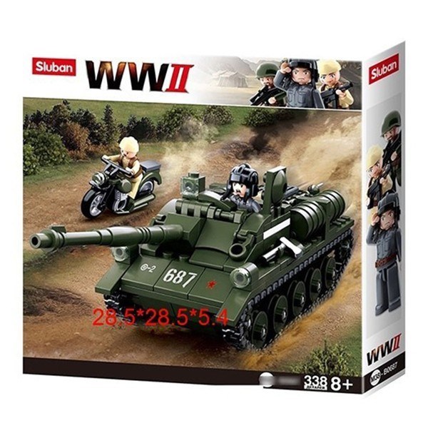 Конструктор WWII 38-0687 Вторая мировая война.Танк СУ 338 дет.в коробке 524-398