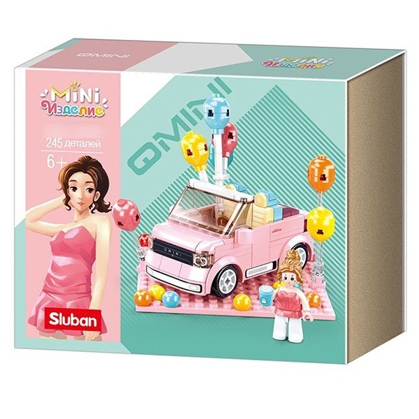 Конструктор Розовая мечта 38-1086 Машина 245 дет. в коробке 624-647
