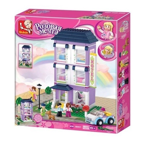 Конструктор Розовая мечта  38-0531 Дом 3 этажа 541 дет. в коробке 423-476