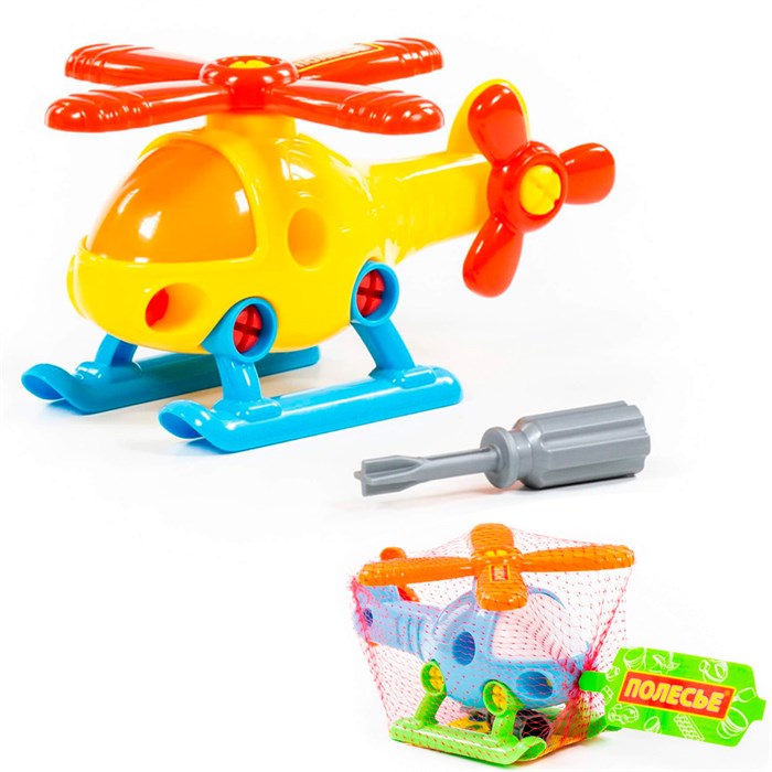 Конструктор-транспорт Вертолет 16эл. в сетке 76663 П-Е /28/ 523-796