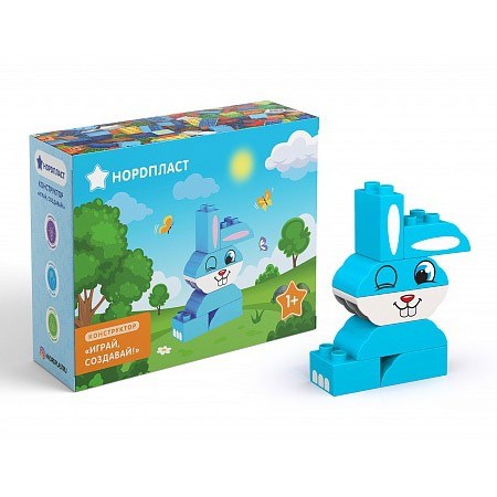Конструктор Играй, Создавай Заяц 7 дет. 480618 Норд /12/ 406-843