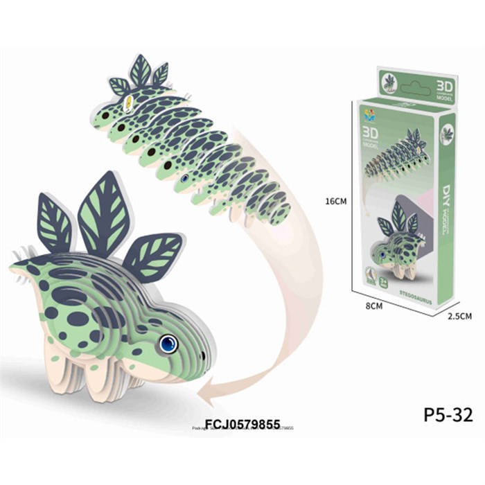 Конструктор картон. P5-32 Динозавр в коробке 625-734