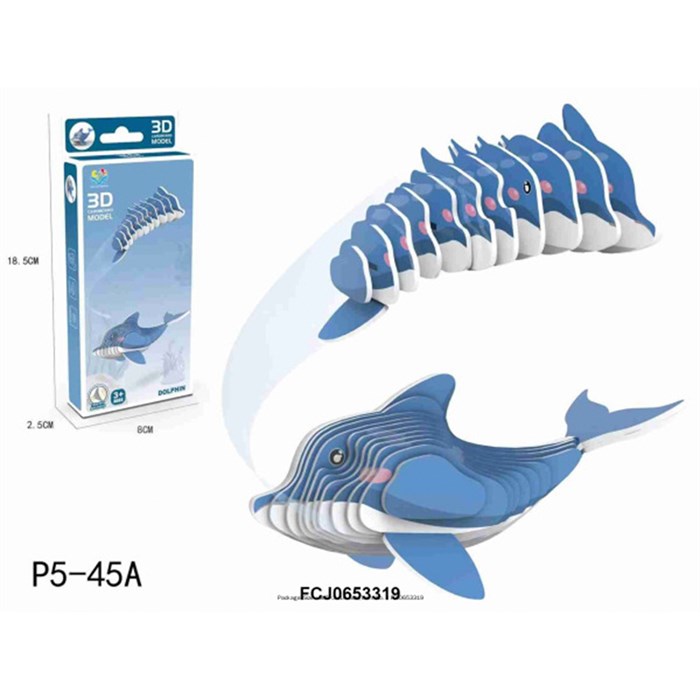 Конструктор картон. P5-45A Дельфин в коробке 625-737