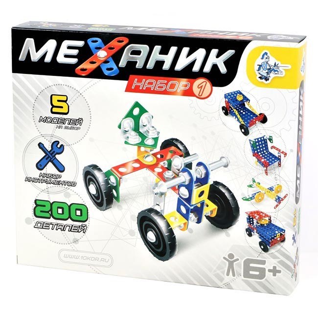 Конструктор металл Механик №1 200эл 02082 /10/ 425-797