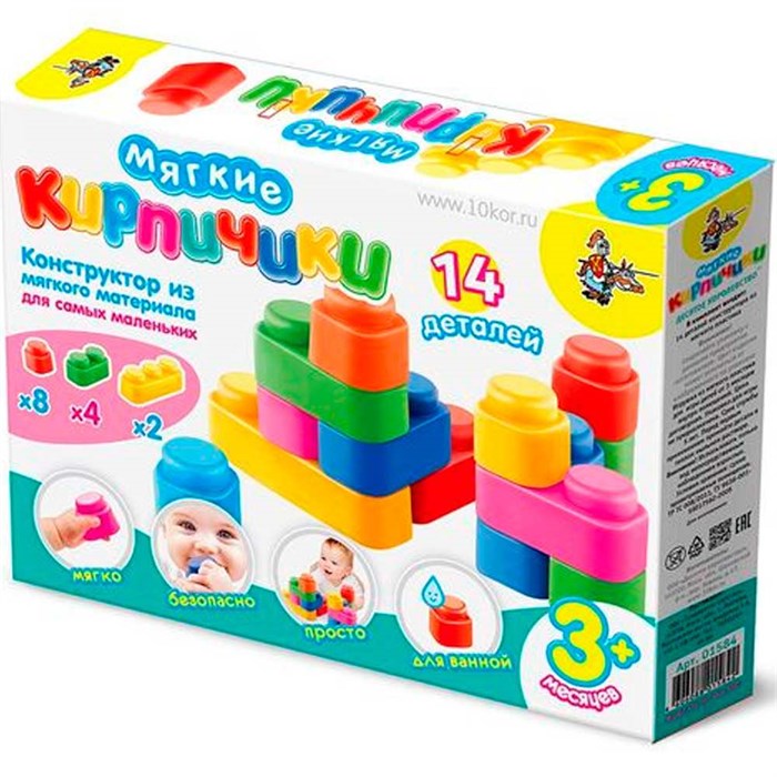 Конструктор мягкий Кирпичики 14 дет. 01584 523-432