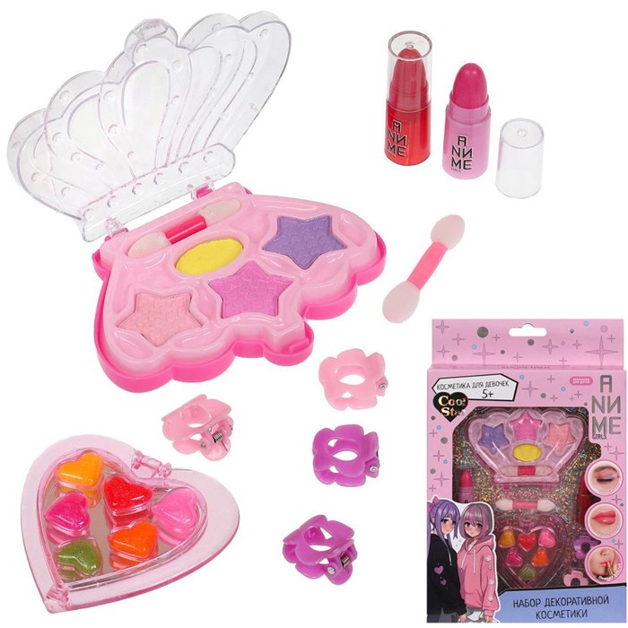 Набор косметики: тени д/век, блеск д/губ, помада, заколки Cool Star 114384-AG-TTG 696-209