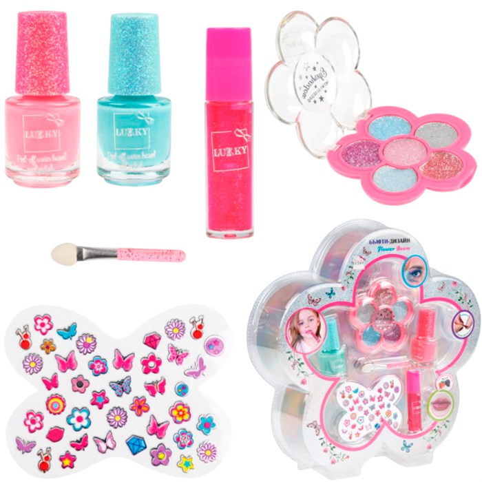 Набор 6цв.тени с блёстками,апп.,2 лака д.ногтей peel-off,блеск д.губ,стикеры д.ногтей Т26329 696-296