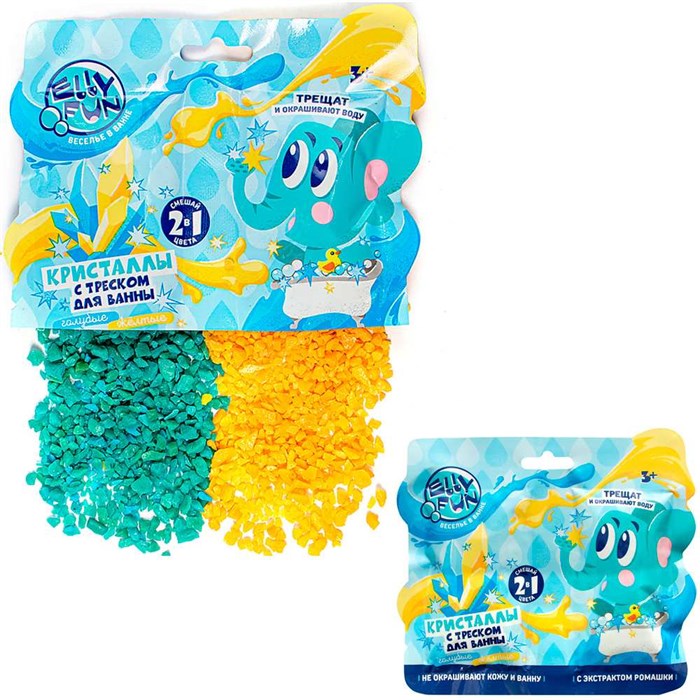 Набор Кристаллы с треском Ellyfun 2 в 1 голубой желтый EF001 696-005