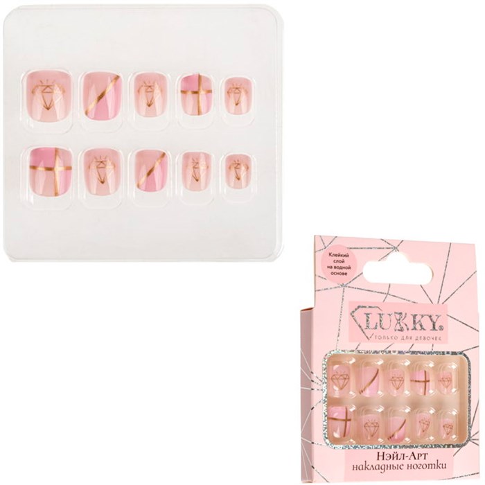 Ногти накладные Lukky Нэйл-Арт Diamond Graphics 10 наклад.ногтей на клеевой основе,3-10 лет Т26739 696-317