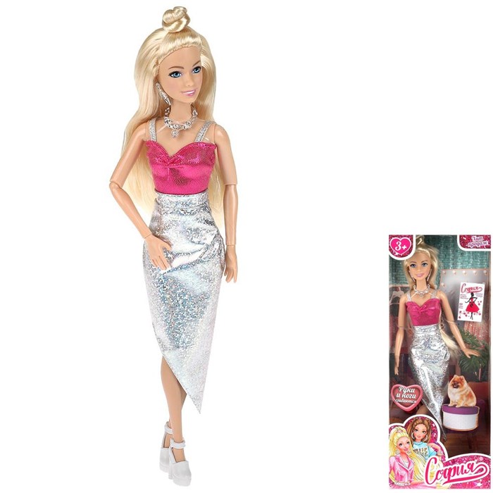 Кукла Карапуз 66001-BF39-S-BB 29см София, руки и ноги сгиб., акс. 908-604