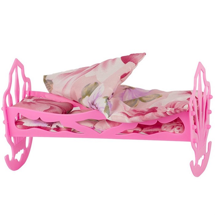 Кровать кукольная с комплектом белья У890 /10/ 707-383