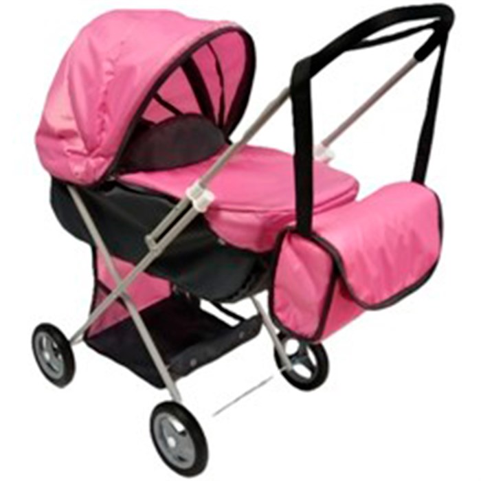 Коляска для куклы Классика-11 графит/розовая КР-615 908-334