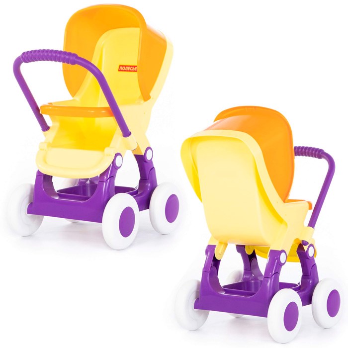 Коляска для кукол прогулочная Anita 4-х колёснаяжёлтая в пакете 95237 809-893