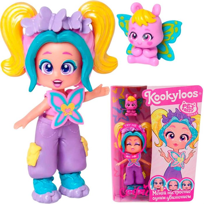 Кукла SOPHIE и питомец KOOKYLOOS PETS PARTY KL2408 оптом 908-395