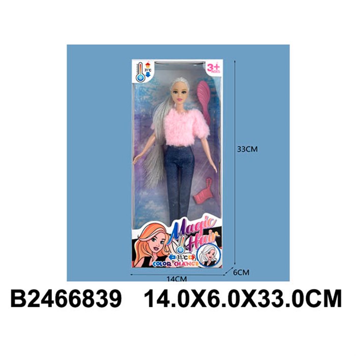 Кукла JJ9905-W1 волосы меняют цвет в кор. оптом 307-997