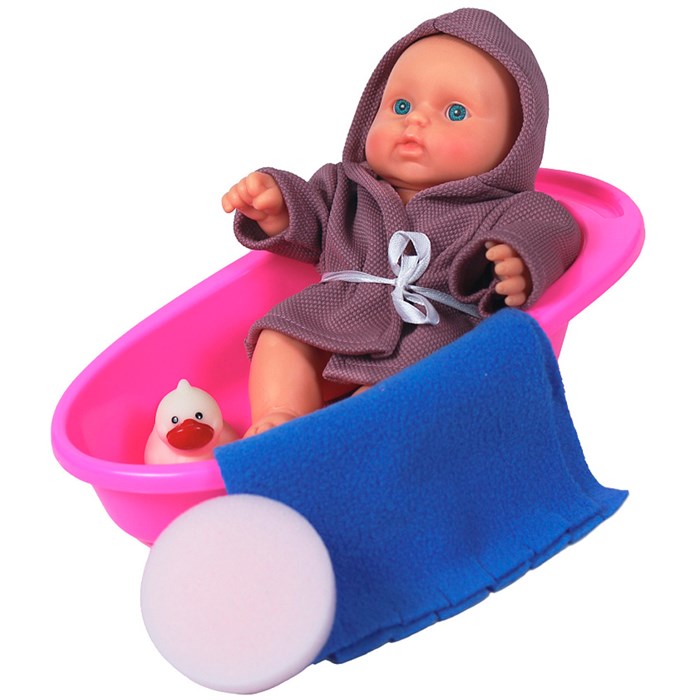Кукла Карапуз в ванночке с набором мальчик 107-354